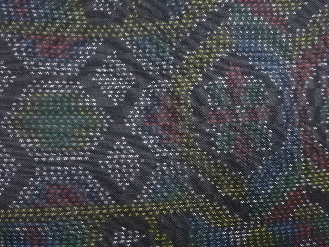 JAPANESE KIMONO / ANTIQUE MENS KIMONO / DORO OSHIMA TSUMUGI / WOVEN FLOWER CREST